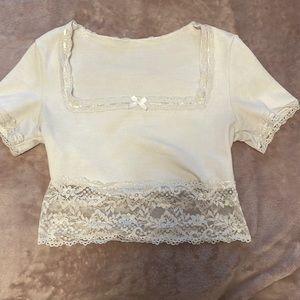 white lace shirt